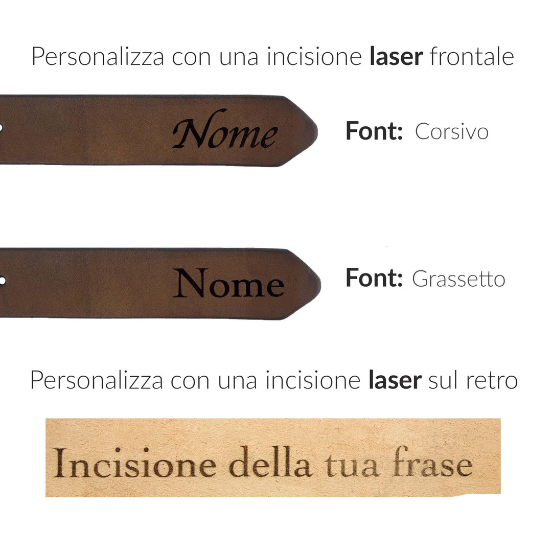 Cintura in cuoio artigianale da uomo personalizzata Coryum Velthur#colore_marrone-medio