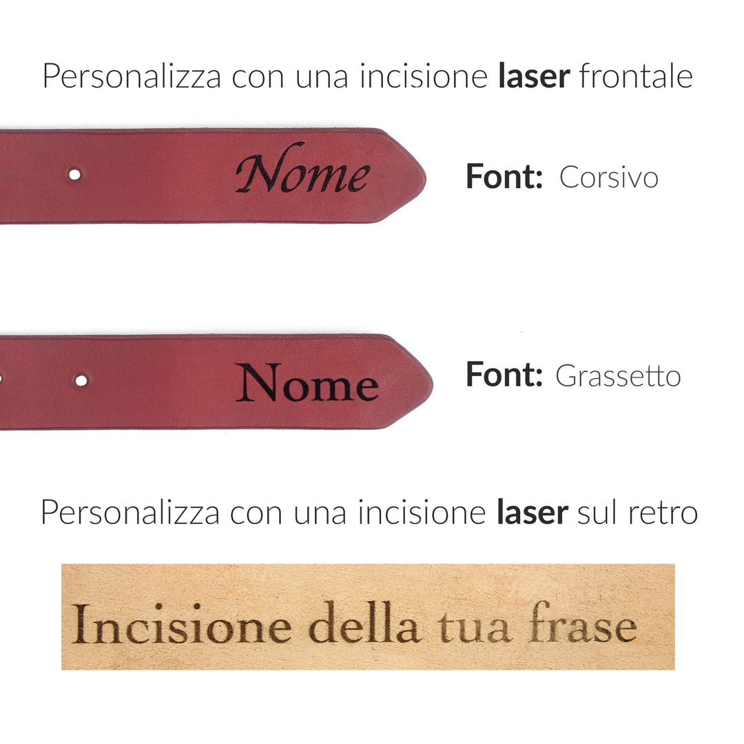 Cintura in cuoio artigianale da uomo personalizzata Coryum Velthur#colore_rosso