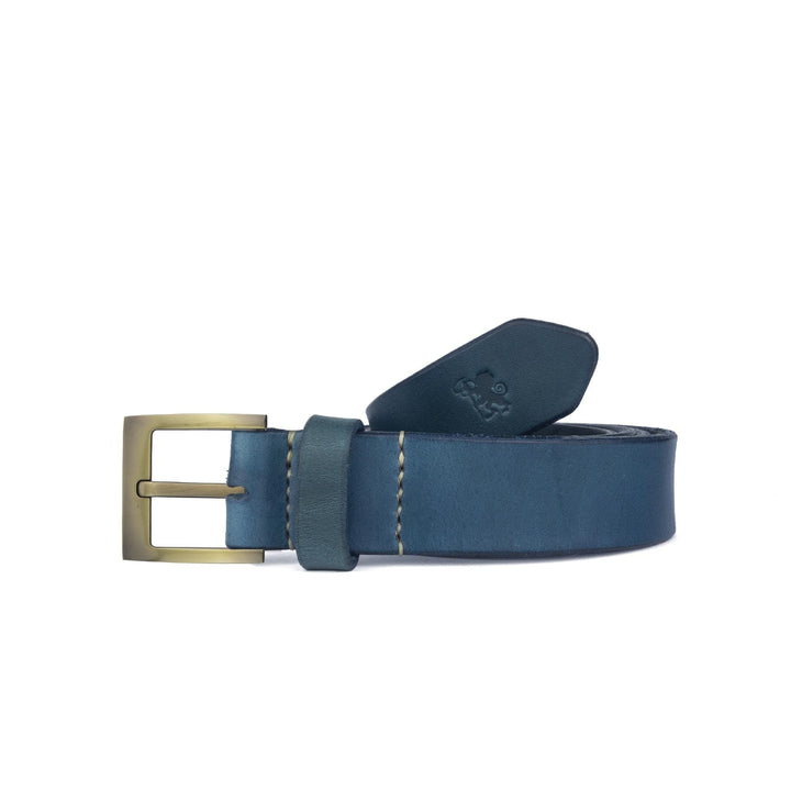 Cintura in cuoio artigianale da uomo Coryum Atinas#colore_blu