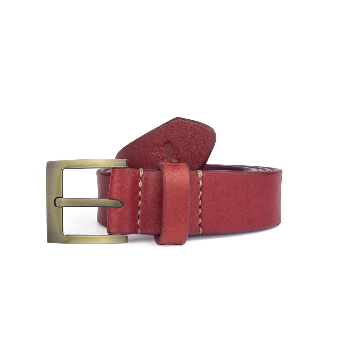 Cintura in cuoio artigianale da uomo Coryum Atinas#colore_rosso