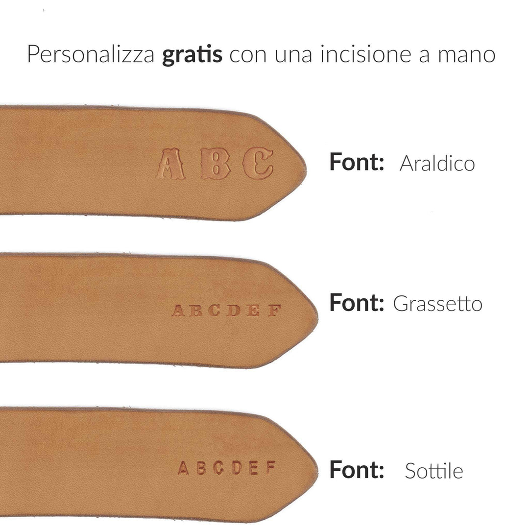 Cintura in cuoio artigianale da uomo Coryum Emilius#colore_naturale
