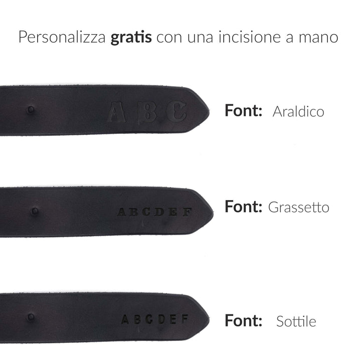 Cintura in cuoio artigianale da uomo Coryum Numa#colore_nero