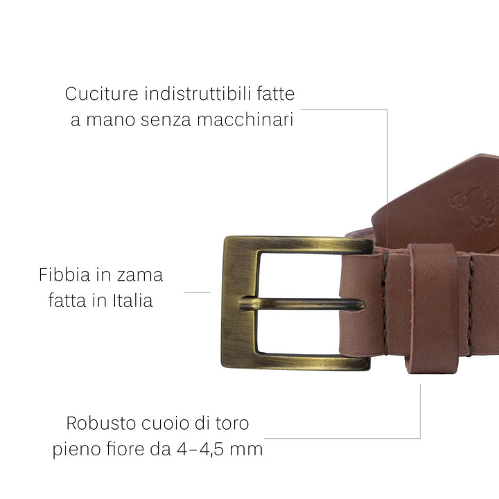 Cintura in cuoio artigianale da uomo Coryum Velthur#colore_marrone