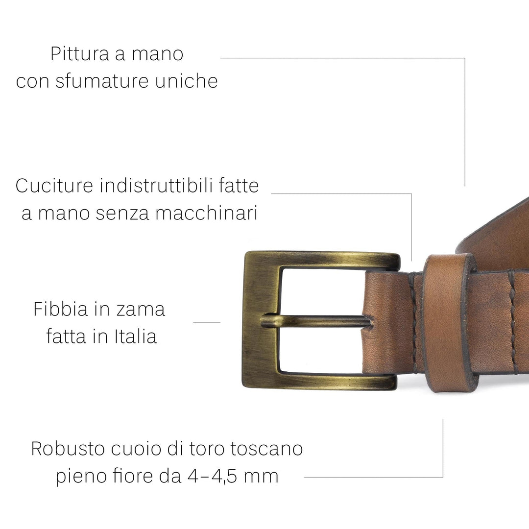 Cintura in cuoio artigianale da uomo Coryum Velthur#colore_marrone-medio