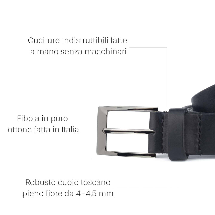 Cintura in cuoio artigianale da uomo Coryum Larth#colore_nero