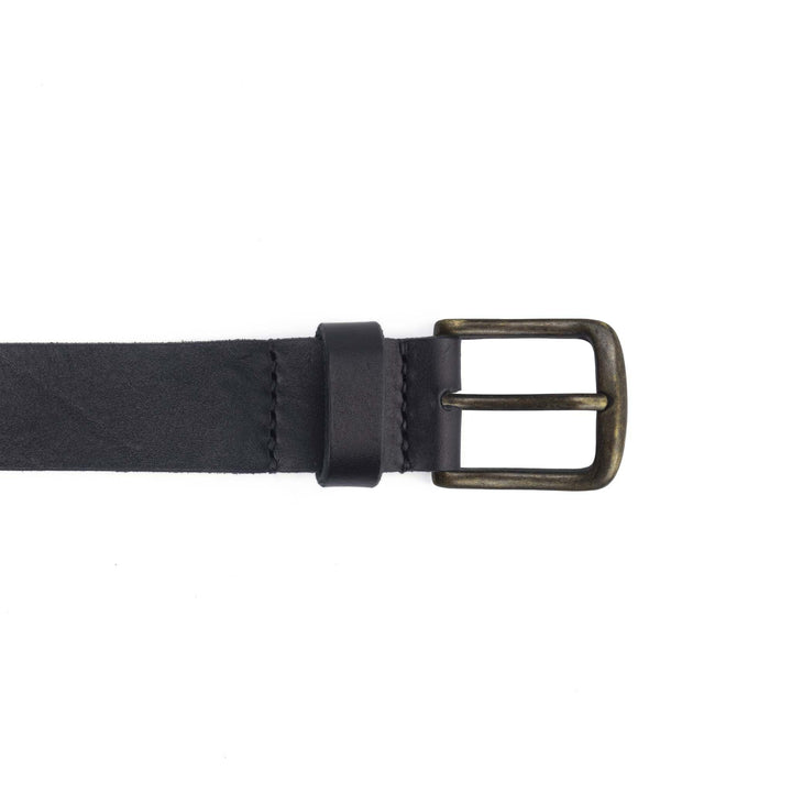 Cintura in cuoio morbido da uomo artigianale Axile#colore_nero