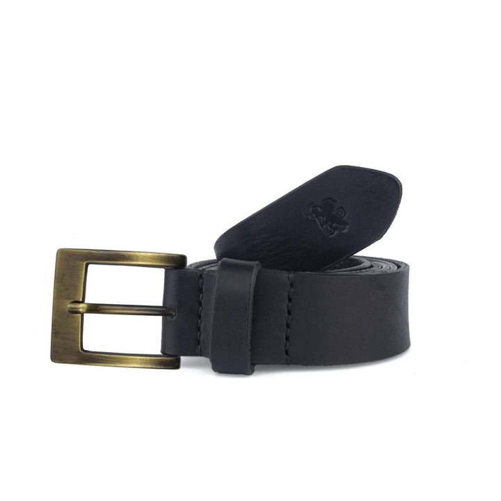 Cintura in cuoio morbido da uomo artigianale Velthur#colore_nero