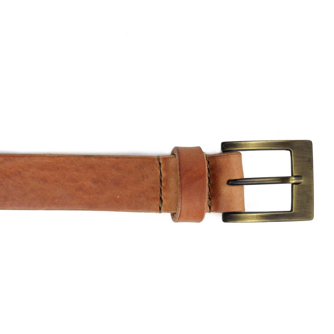 Cintura in cuoio morbido da uomo artigianale Velthur#colore_tan