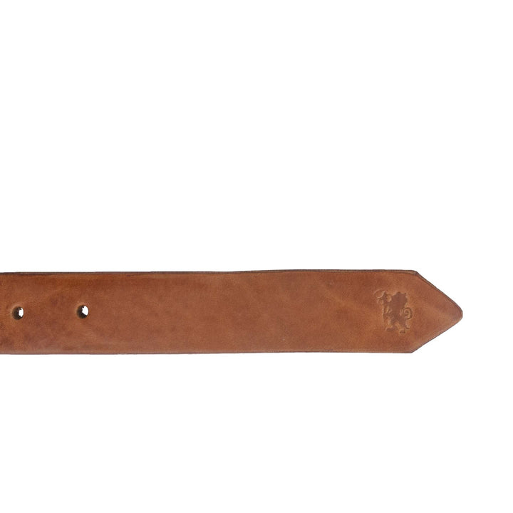 Cintura in cuoio morbido da uomo artigianale Velthur#colore_tan