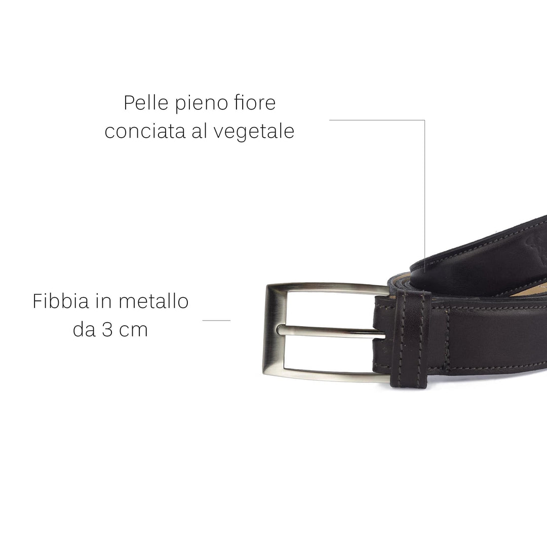 Cintura uomo in pelle artigianale Numa#colore_testa-di-moro