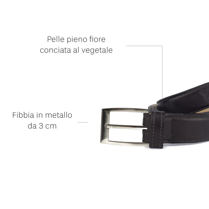 Cintura uomo in pelle artigianale Numa#colore_testa-di-moro