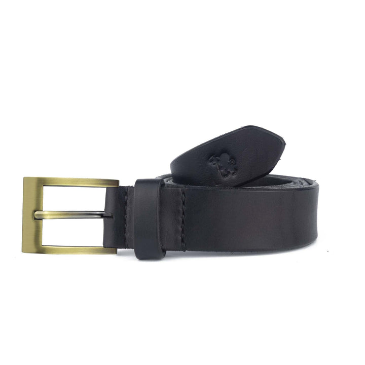 Cintura in cuoio artigianale da uomo Coryum Hermena#colore_nero