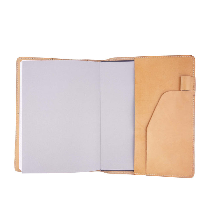 Porta agenda in pelle personalizzata formato A5 Lucrezio #colore_naturale