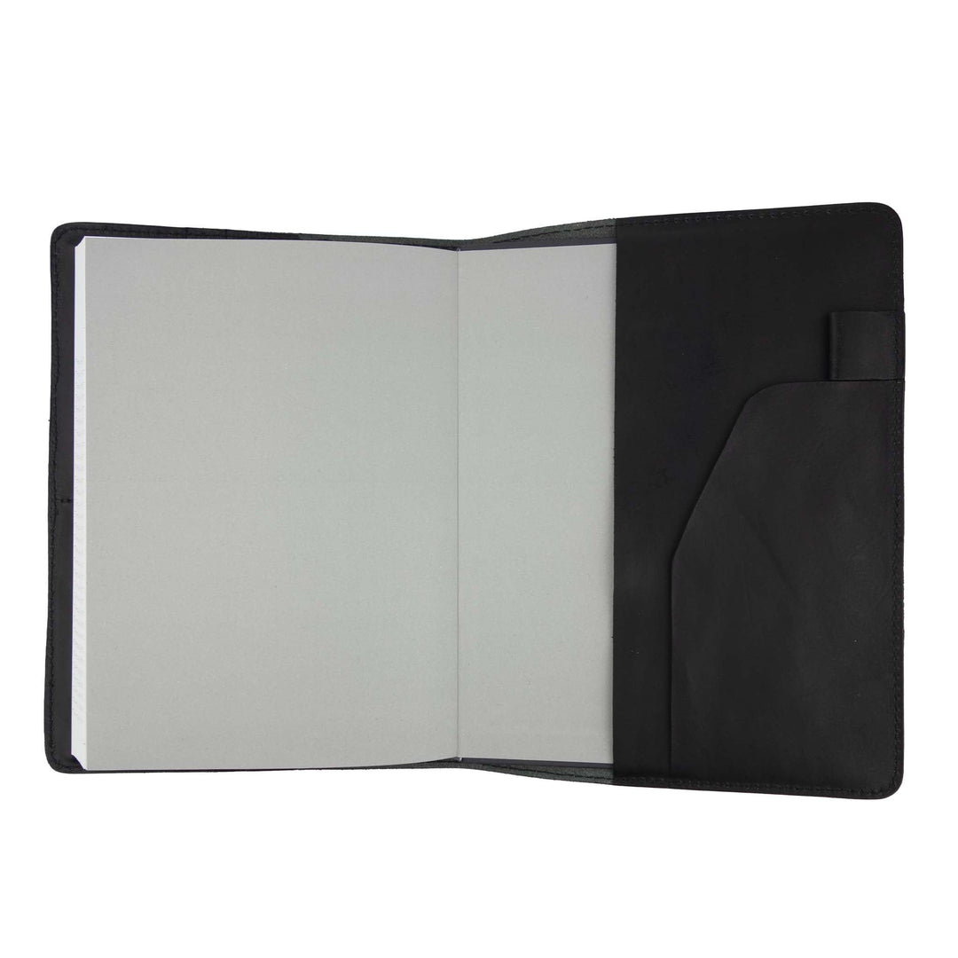 Porta agenda in pelle personalizzata formato A5 Lucrezio #colore_nero