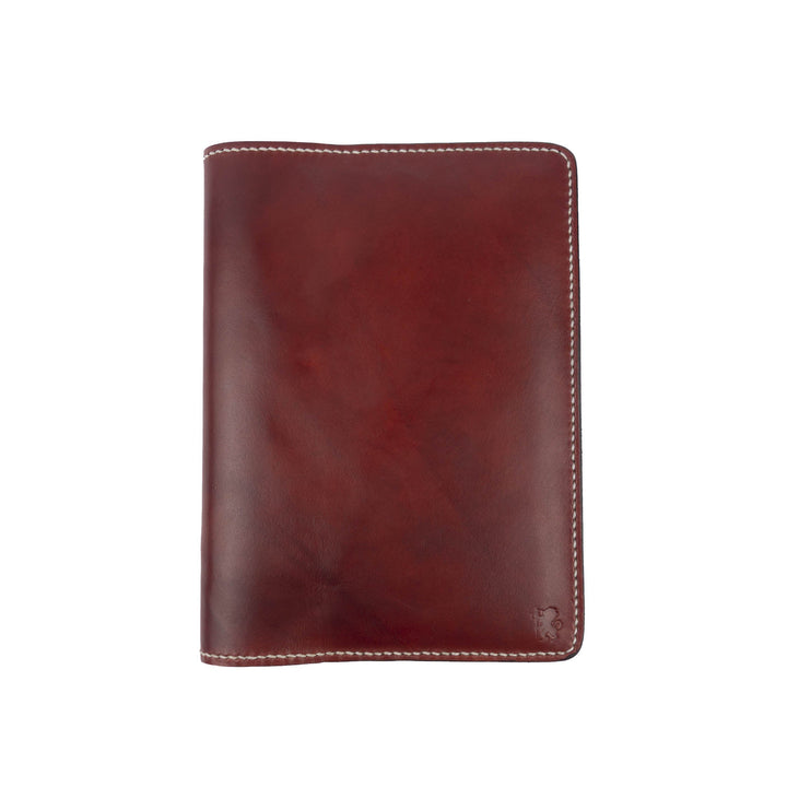 Porta agenda in pelle personalizzata formato A5 Lucrezio #colore_bordeaux