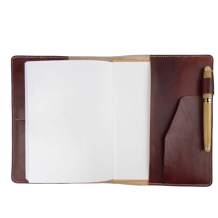 Porta agenda in pelle personalizzata formato A5 Lucrezio #colore_bordeaux