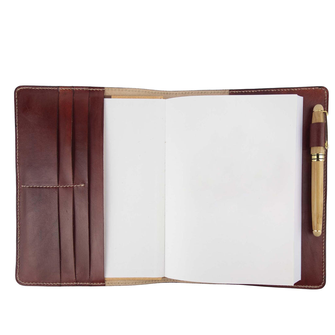 Porta agenda in pelle personalizzata formato A5 Lucrezio #colore_bordeaux