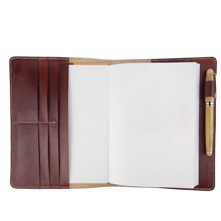 Porta agenda in pelle personalizzata formato A5 Lucrezio #colore_bordeaux