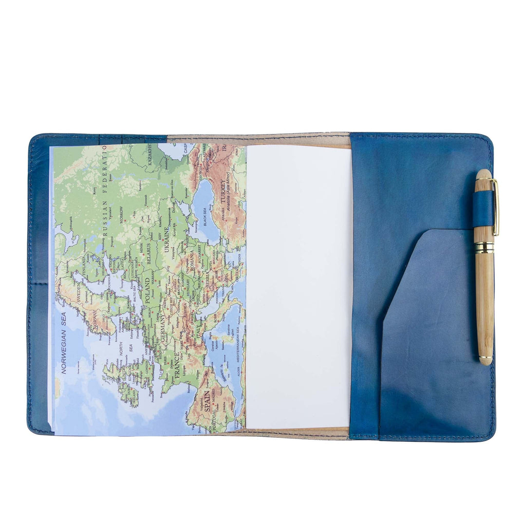Porta agenda in pelle personalizzata formato A5 Lucrezio #colore_turchese