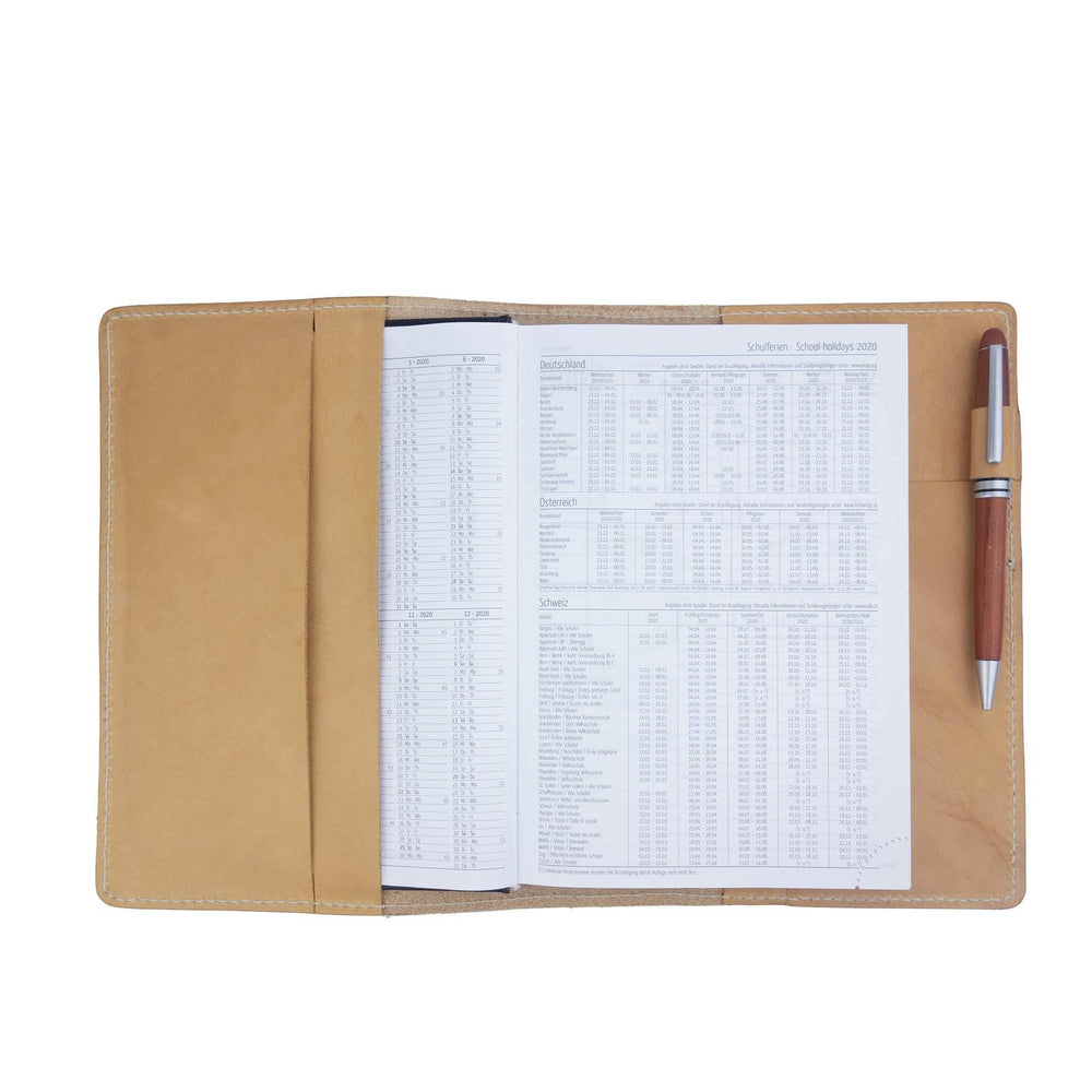 Porta agenda in pelle personalizzata formato 17x24 Ostilio#colore_naturale