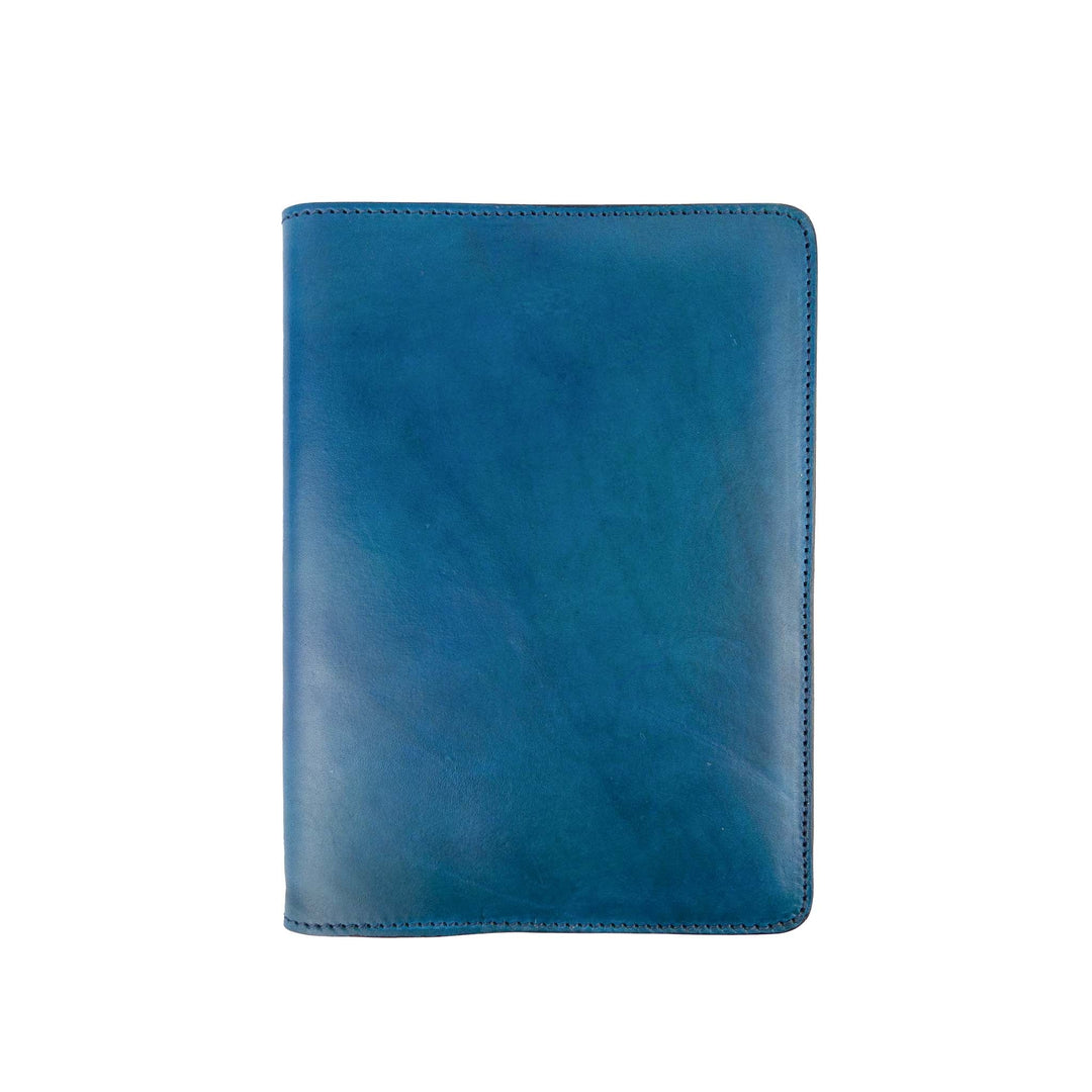Porta agenda in pelle personalizzata formato A5 Lucrezio #colore_turchese