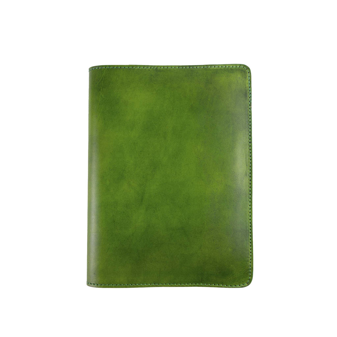 Porta agenda in pelle A5 Celio personalizzata artigianale #colore_verde-foresta