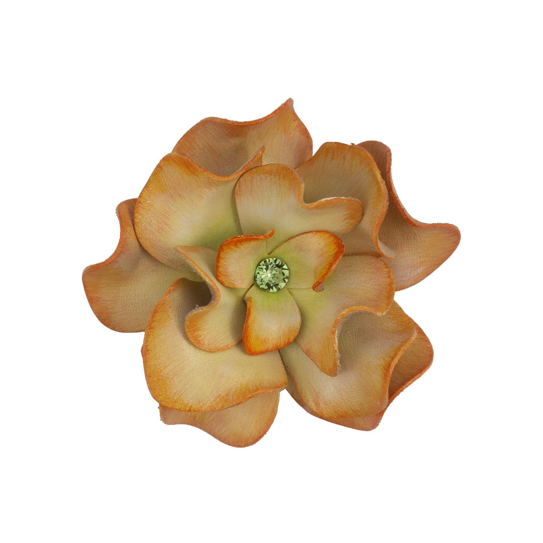 Arancio / Grande Rosa decorativa in cuoio