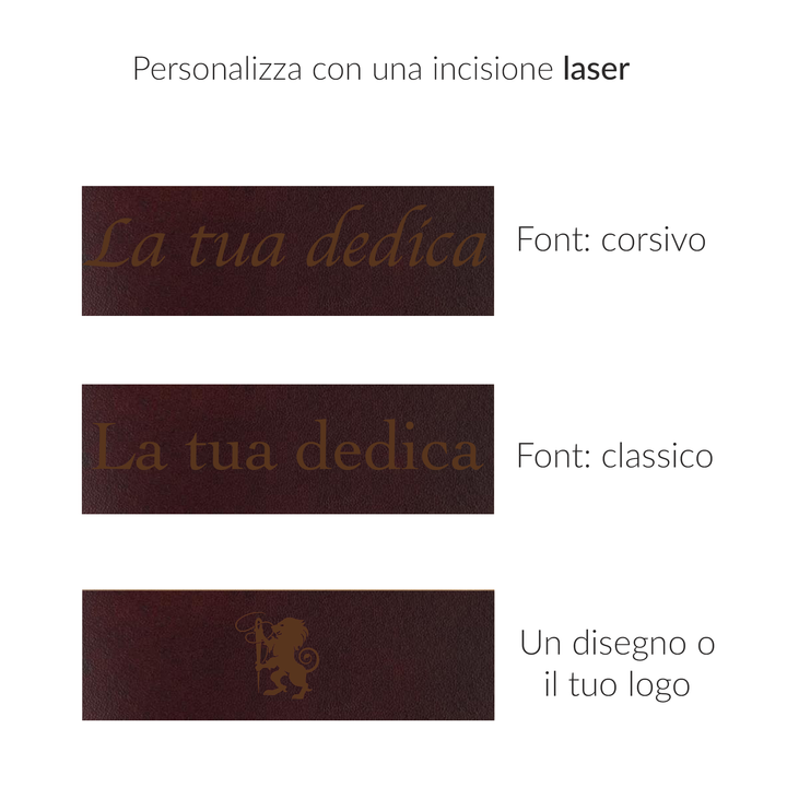 Porta agenda in pelle A5 personalizzata artigianale #colore_marrone-scuro