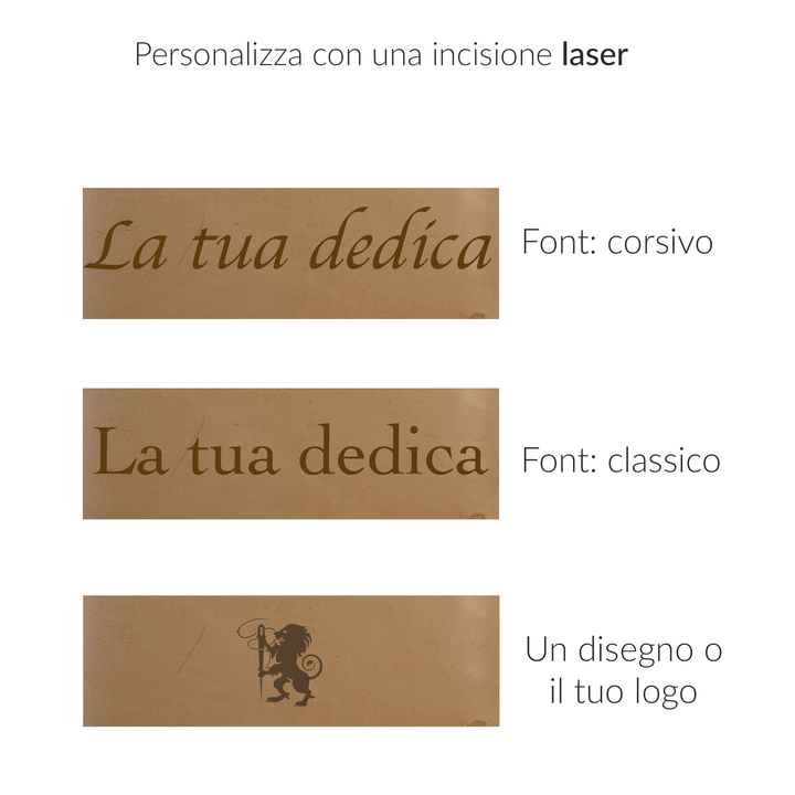 Porta agenda in pelle A5 personalizzata artigianale #colore_naturale