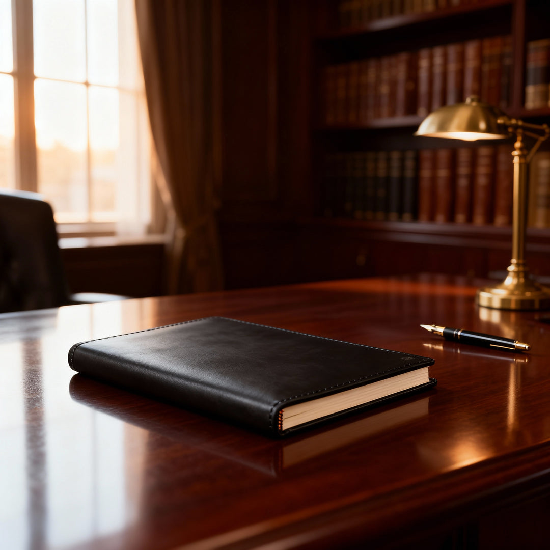 Porta agenda in pelle A5 Celio personalizzata artigianale #colore_nero