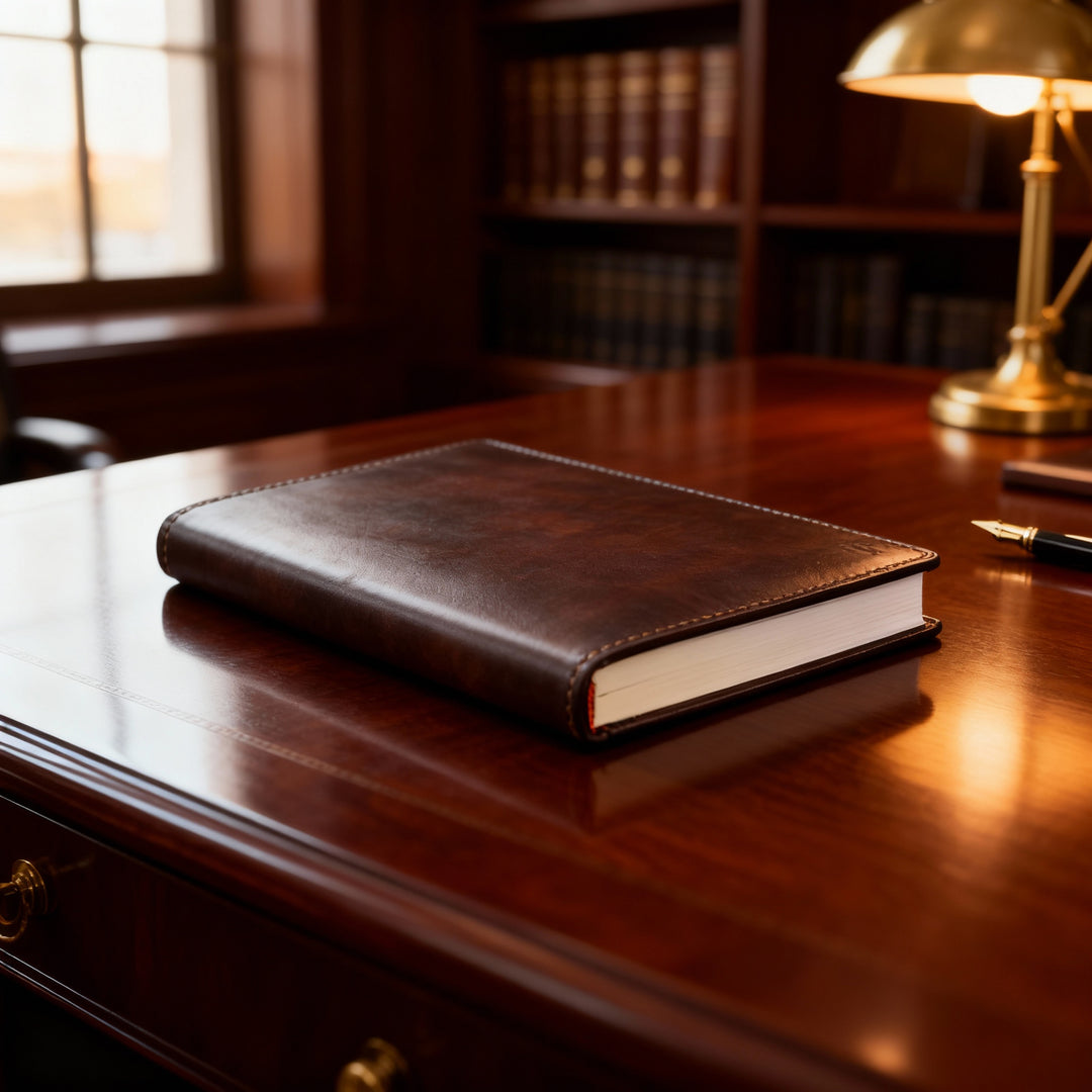 Porta agenda in pelle A5 personalizzata artigianale #colore_marrone-scuro