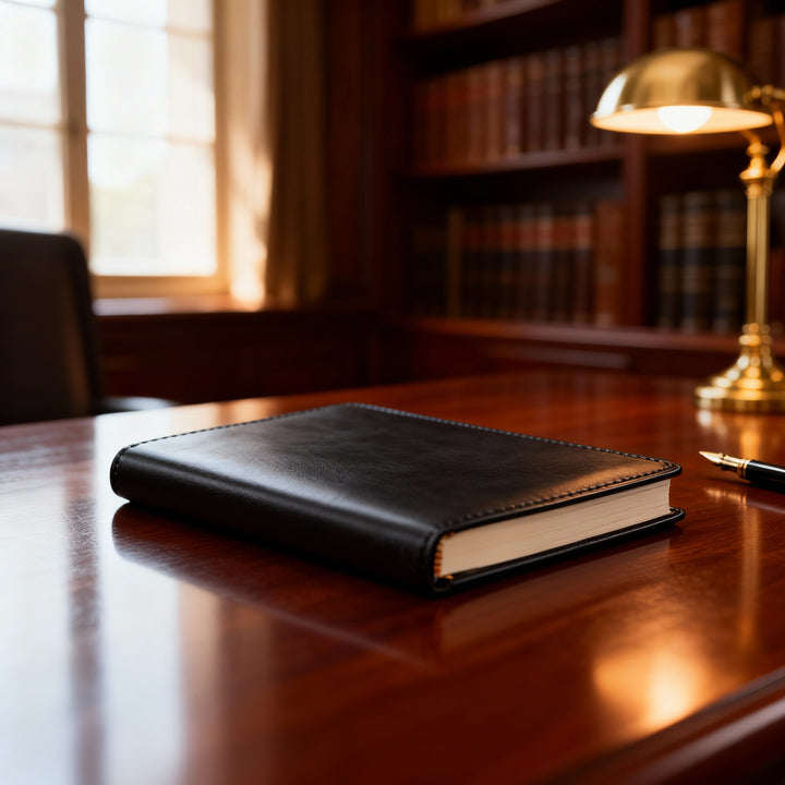 Porta agenda in pelle A5 personalizzata artigianale #colore_nero