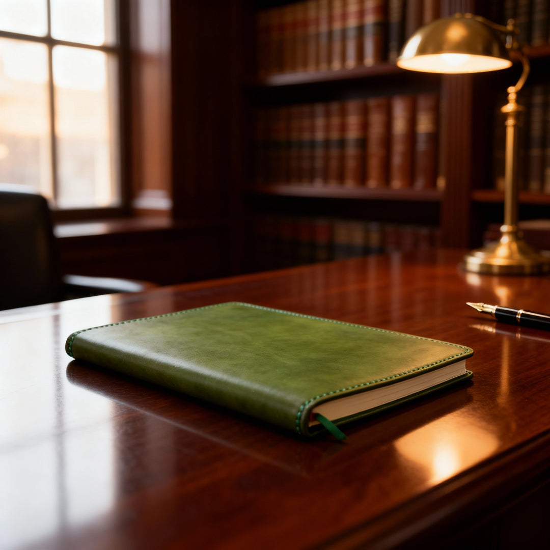 Porta agenda in pelle A5 Celio personalizzata artigianale #colore_verde-foresta