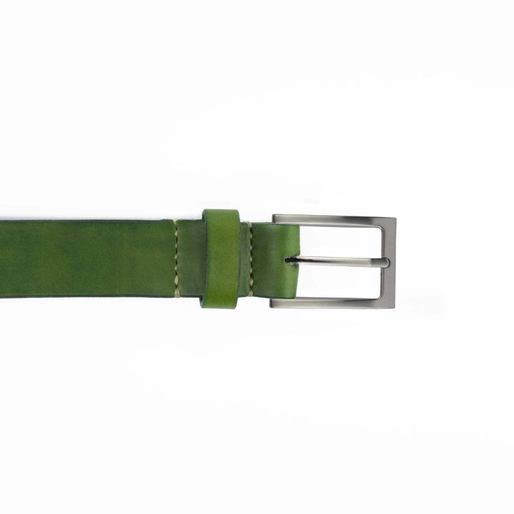 Cintura in cuoio artigianale da uomo Coryum Hermena#colore_verde-foresta