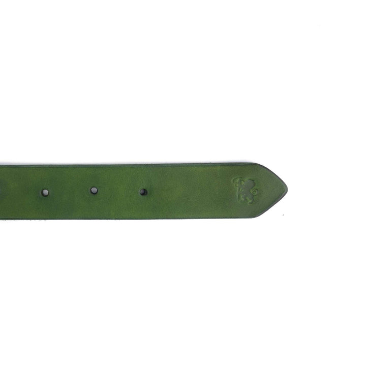 Cintura in cuoio artigianale da uomo Coryum Holais#colore_verde-foresta