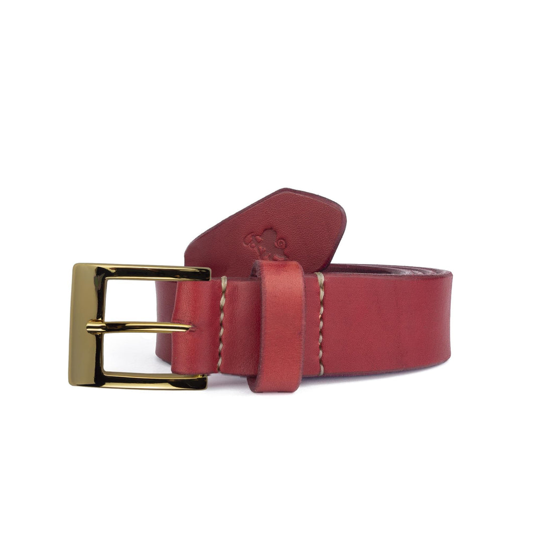 Cintura in cuoio artigianale da uomo Coryum Caisar#colore_rosso