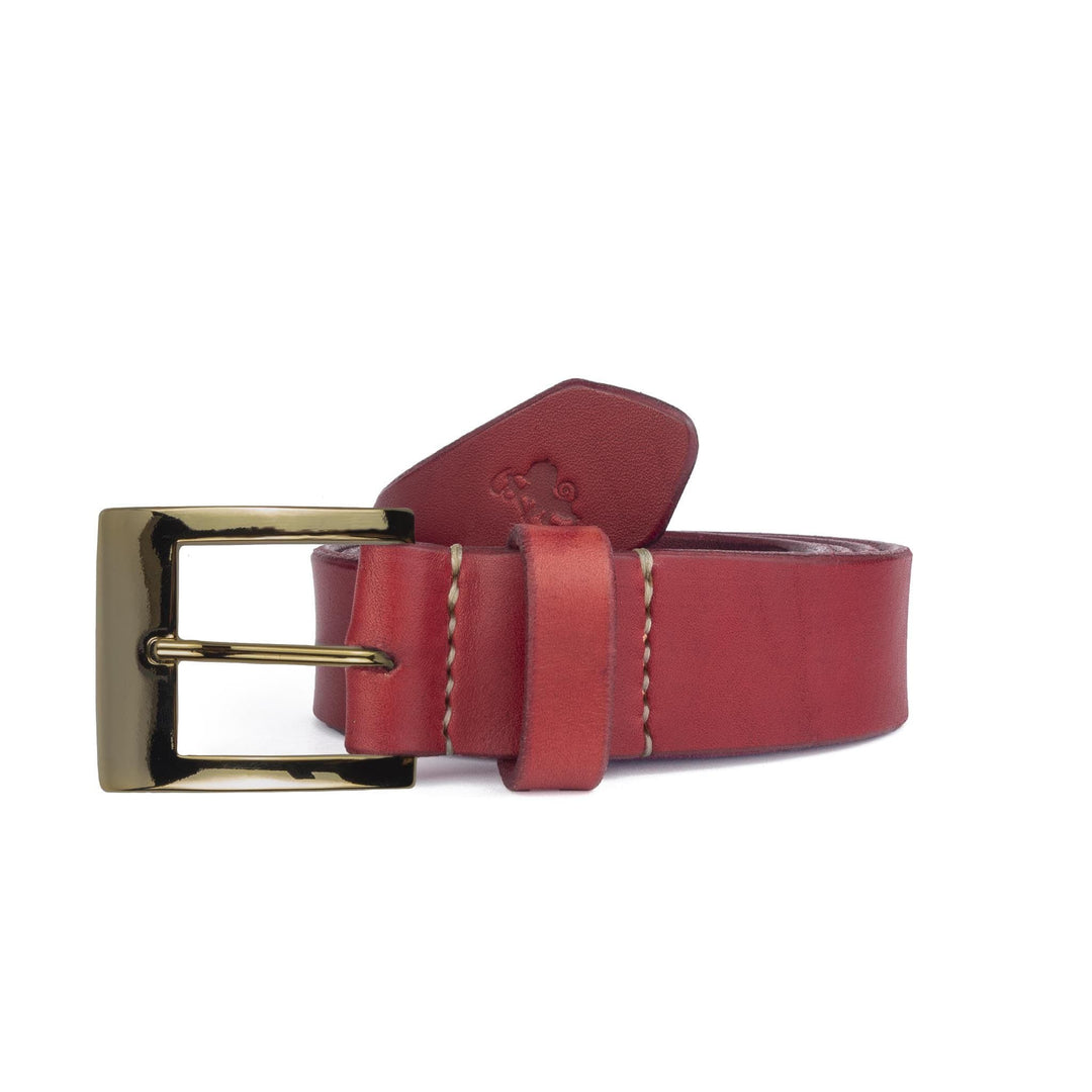 Rosso / 105 Cintura in cuoio artigianale Lucer