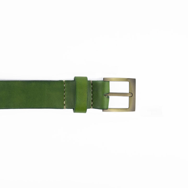 Cintura in cuoio artigianale da uomo Coryum Atinas#colore_verde-foresta