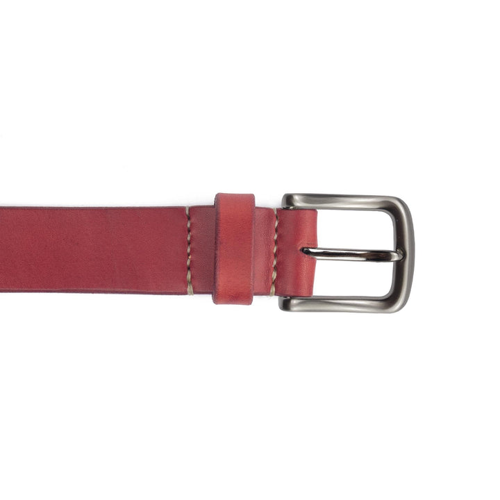 Cintura in cuoio da uomo artigianale Aker #colore_rosso