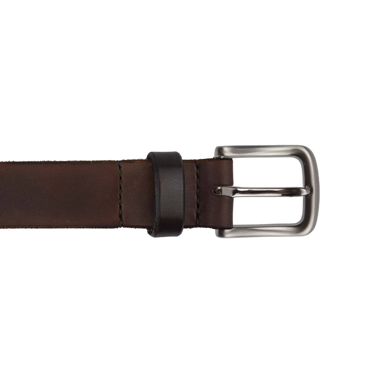 Cintura in cuoio da uomo artigianale Aker #colore_marrone-scuro