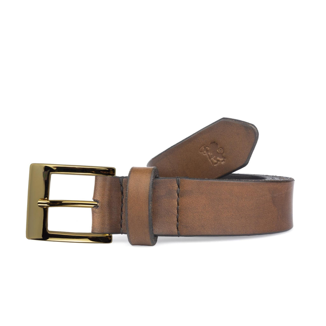 Cintura in cuoio artigianale da uomo Coryum Caisar#colore_marrone-medio