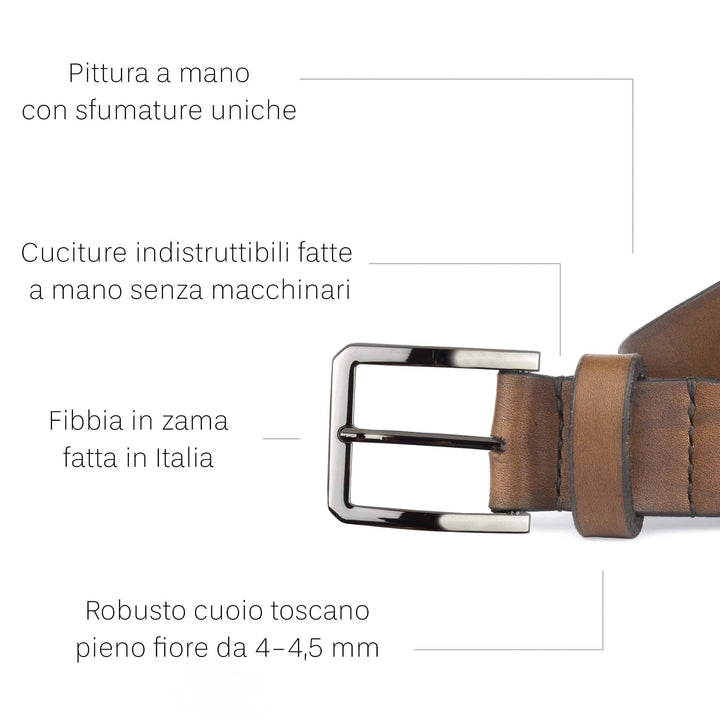Cintura in cuoio artigianale da uomo Coryum Holais#colore_marrone-medio