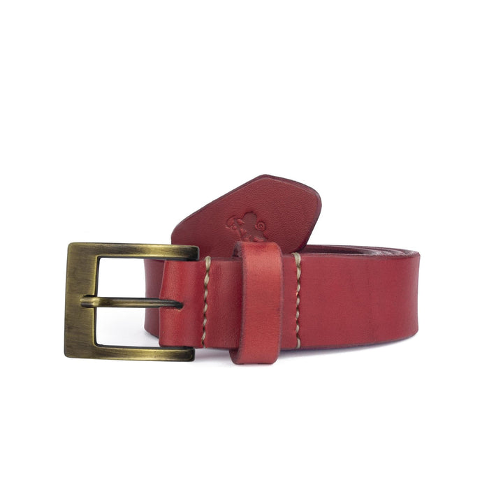 Cintura in cuoio artigianale da uomo Coryum Velthur#colore_rosso