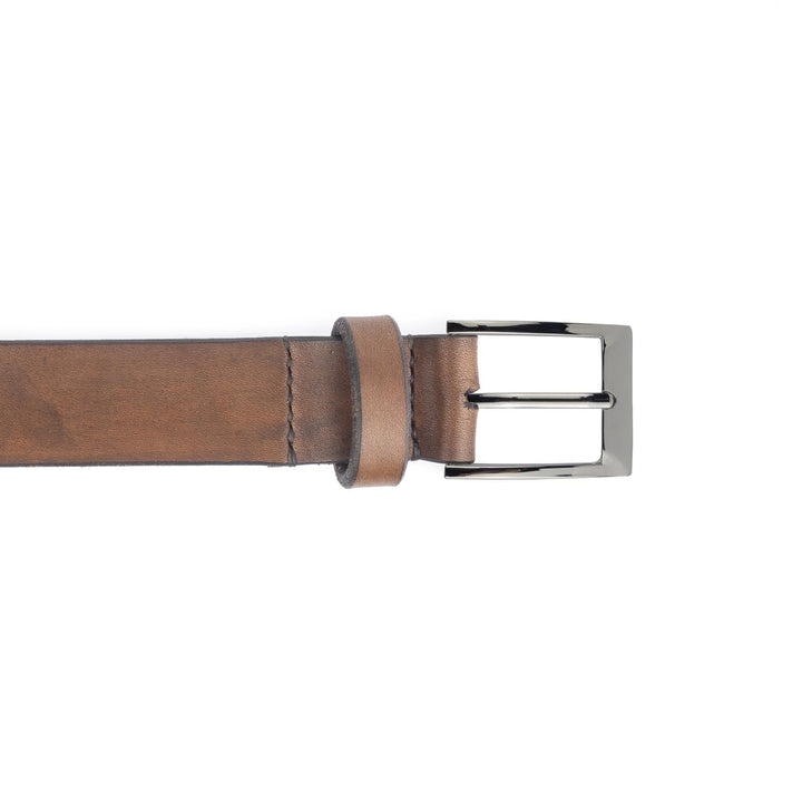 Cintura in cuoio artigianale da uomo Coryum Larth#colore_marrone-medio