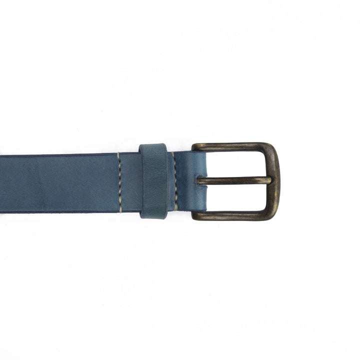 Cintura in cuoio artigianale da uomo Coryum Axile#colore_blu
