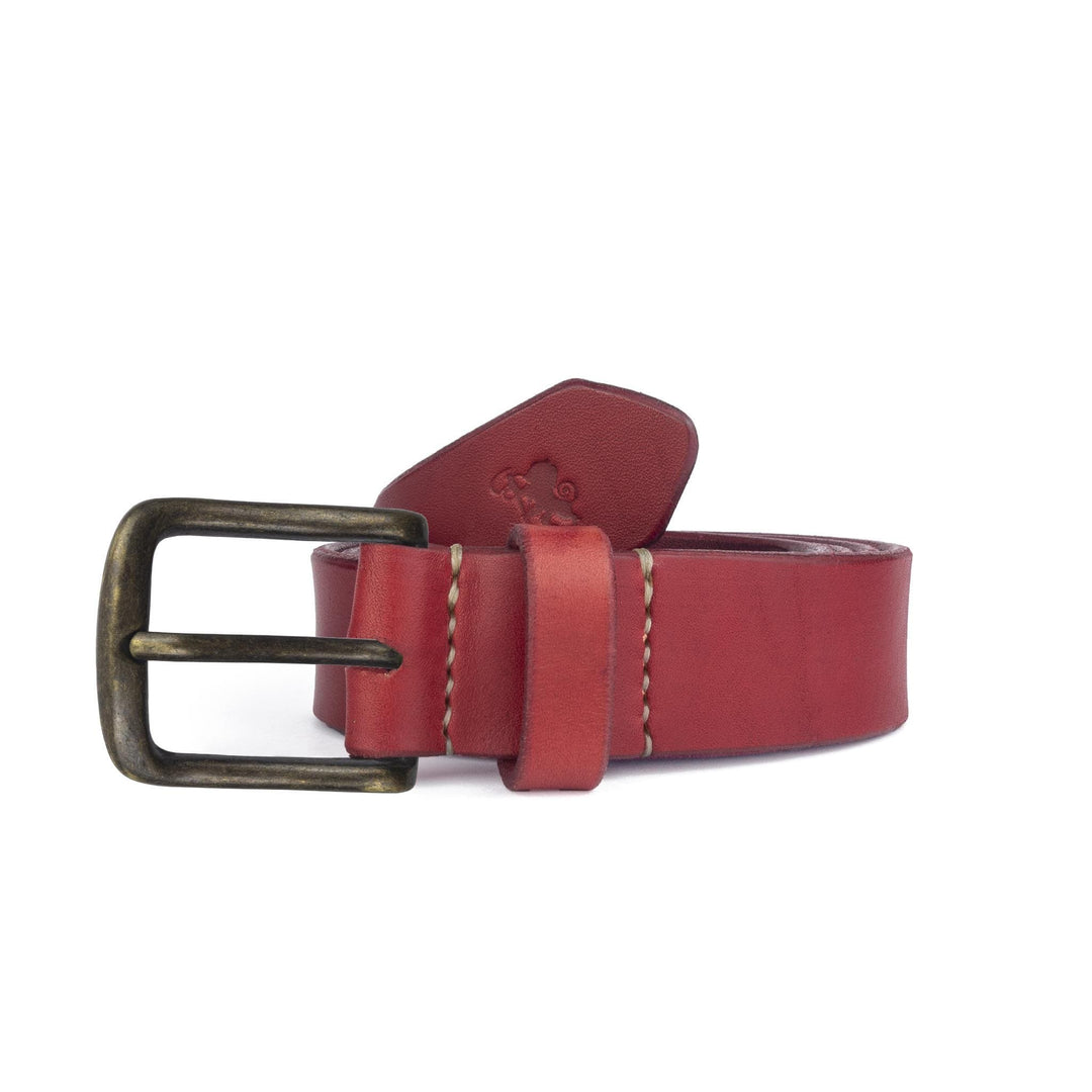 Cintura in cuoio artigianale da uomo Coryum Axile#colore_rosso