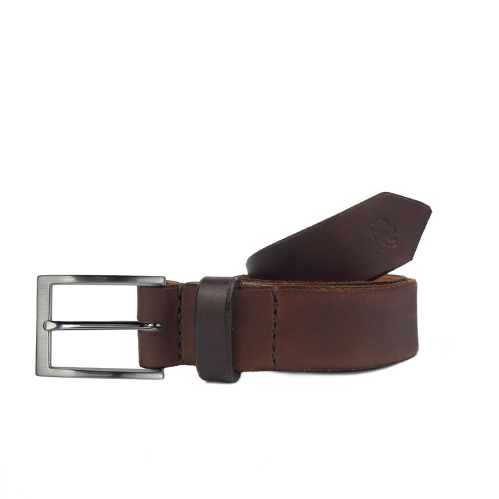 Cintura in cuoio artigianale senza nichel da uomo Coryum Livius#colore_marrone-scuro
